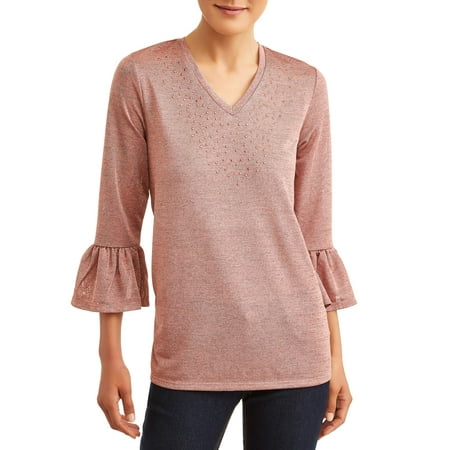 Blumarine Embellished - Women's Embellished Frill Sleeve Top