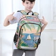 thumbnail image 6 of FORMRS Unisex School Backpack 17" Student Travel Bag with Laptop Compartment, Pink Seaside Boat, 6 of 7