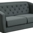 thumbnail image 6 of AC Pacific Mid-Century Modern Grey Polyester Tufted Tuxedo Arm Sofa Set, 6 of 7
