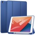 thumbnail image 1 of Case for iPad 7th Generation 10.2 Inch 2019, Full Body Protective Rugged Shockproof Case with Pencil Holder, Trifold Stand with Auto Sleep/Wake Smart Case Cover for iPad 10.2 2019 - Blue, 1 of 6