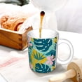 thumbnail image 3 of Yiaed Tropical Floral Print Ceramics Coffee,Large Handle Design,Extra Large Tea and Coffee Cup for Office and Home Mugs, 3 of 6