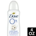 Dove 0 Aluminum Women's Deodorant Spray, Cotton Flower and Sandalwood