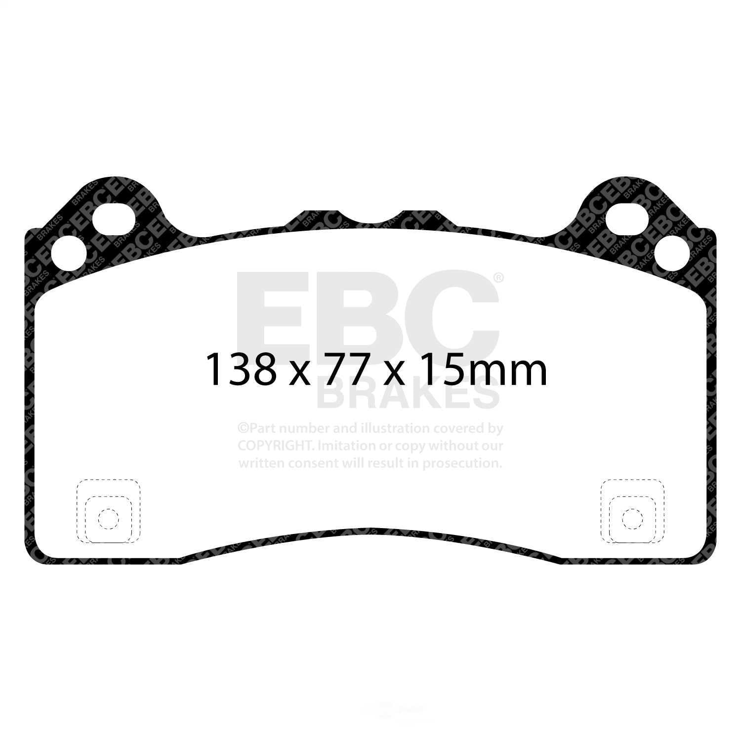 EBC Brakes Redstuff Premium Fast Street Pad For All Engine Sizes Fits select: 2016-2018 FORD FOCUS