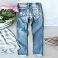 thumbnail image 4 of Dyfzdhu Independence Day Jeans for Women American Flag Printed Patchwork Ripped Jeans Straight Distressed Denim Pants With Pockets, 4 of 4