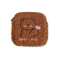 thumbnail image 2 of Airle Sanitary Pad Bag Fuzzy Square Zipper Large Capacity Cartoon Plush Rabbit Embroidery Sanitary Napkin Holder Pouch for School, 2 of 8