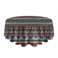 thumbnail image 5 of Colorful Geometric Striped Pattern Round Tablecloth 60"x60",Wrinkle Wipeable Table Cloth for Kitchen Dining Room Picnic Patio Party, 5 of 6
