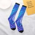 thumbnail image 4 of Daiia Sports Socks Swirl Blue And Purple Printed Novelty Crew Socks for Men Women Knee High Socks Cotton Socks Soft & Breathable Support Unisex Socks, 4 of 9