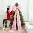 thumbnail image 4 of 31 x 150 Inches Christmas Extra Large Velvet Bows,Christmas Tree Topper Decor Giant Xmas Tree Toppers Bows for Home Wreath Wall Backdrop Birthday Wedding Party Decorations(Pink), 4 of 7