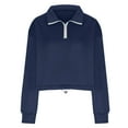 thumbnail image 5 of jtjvou Quarter Zip Pullover Women Casual Long Sleeve Sweatshirts Lightweight Pullover Sweatshirt Loose Fit Sweatshirts Blue XL, 5 of 7