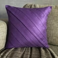 thumbnail image 5 of The HomeCentric Throw Pillow Cover With Zipper, Purple Pillows Cover, Textured Pintucks Solid Color Pillow Cases, Pack of 2, 14x14 inch (35x35 cm) Cushion Covers, Square Faux Suede Pillow - Purple, 5 of 10