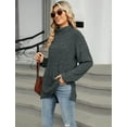 thumbnail image 5 of OBEEII Long Sleeve Turtleneck Sweater for Women Ribbed Knitted Warm Sweater Casual Loose Pullover Jumper Tops, 5 of 9