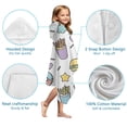 thumbnail image 7 of Colorful Fantasy Food Elements Pattern Hooded Bath Towel，50"x30" for Ages 3 To 12 Kids, Quick Dry Lightweight Soft Microfiber Hood Beach Towel Cover Up for Kids, 7 of 7