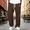 thumbnail image 3 of Domuza Mens Waffle Sweatpants with Pockets, Baggy Casual Home Pants Drawstring Waist, Workout Pants for Daily Wear,Jogging,Running, 3 of 7