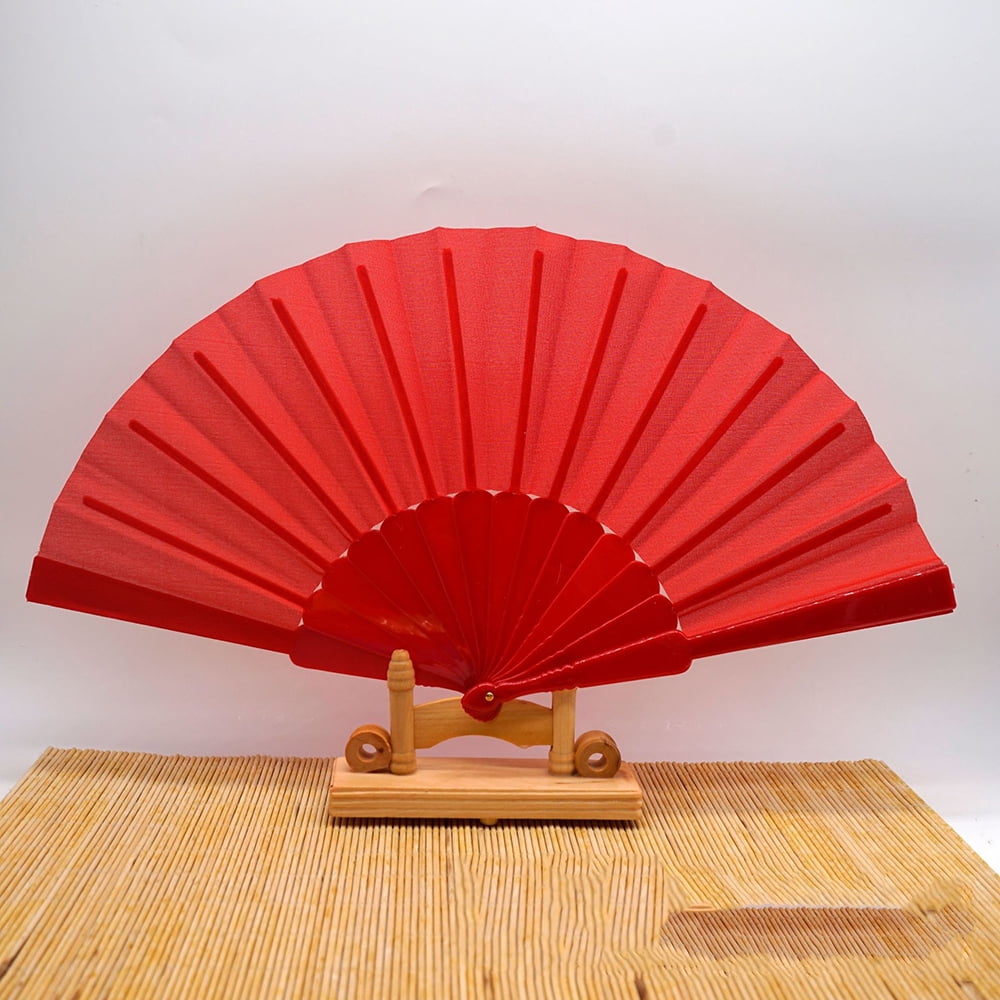 4Pcs Handheld Folding Fans, Chinese Fan, Oriental Cloth, Fabric Fan for