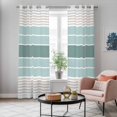 thumbnail image 5 of Teal Aqua Stripes Kitchen Curtains 96 Inch Length, Modern Ombre Abstract Aesthetics Grommet Top Bedroom Living Room Curtains, Light Filtering Cafe Curtain Drapes 2 Panels Set 104''x96'', 5 of 9