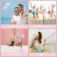 thumbnail image 5 of Selfie Stick Tripod Quadrapod, Onboard Light, Wireless Bluetooth Remote, Extendable, Stainless Steel, Compatible with All iPhone & Android Devices（pink）, 5 of 7