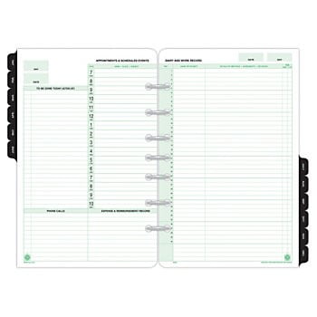 Day-Timer Undated Planner Pages 2-Page-Per-Day Format Desk Size