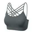 thumbnail image 3 of Women's Novelty Bras Seamless Triple Criss-Cross Front Bralette Sports Bra (No Pad), 3 of 4