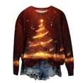 thumbnail image 2 of Uootdi Women's Christmas Round Neck Printed Loose Sweater Long-sleeved Top Gift, 2 of 4