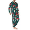 thumbnail image 3 of Kll Amanita Mushroom Sleepwear Mens Flannel Pajamas,Long Cotton Pj Set, 3 of 9