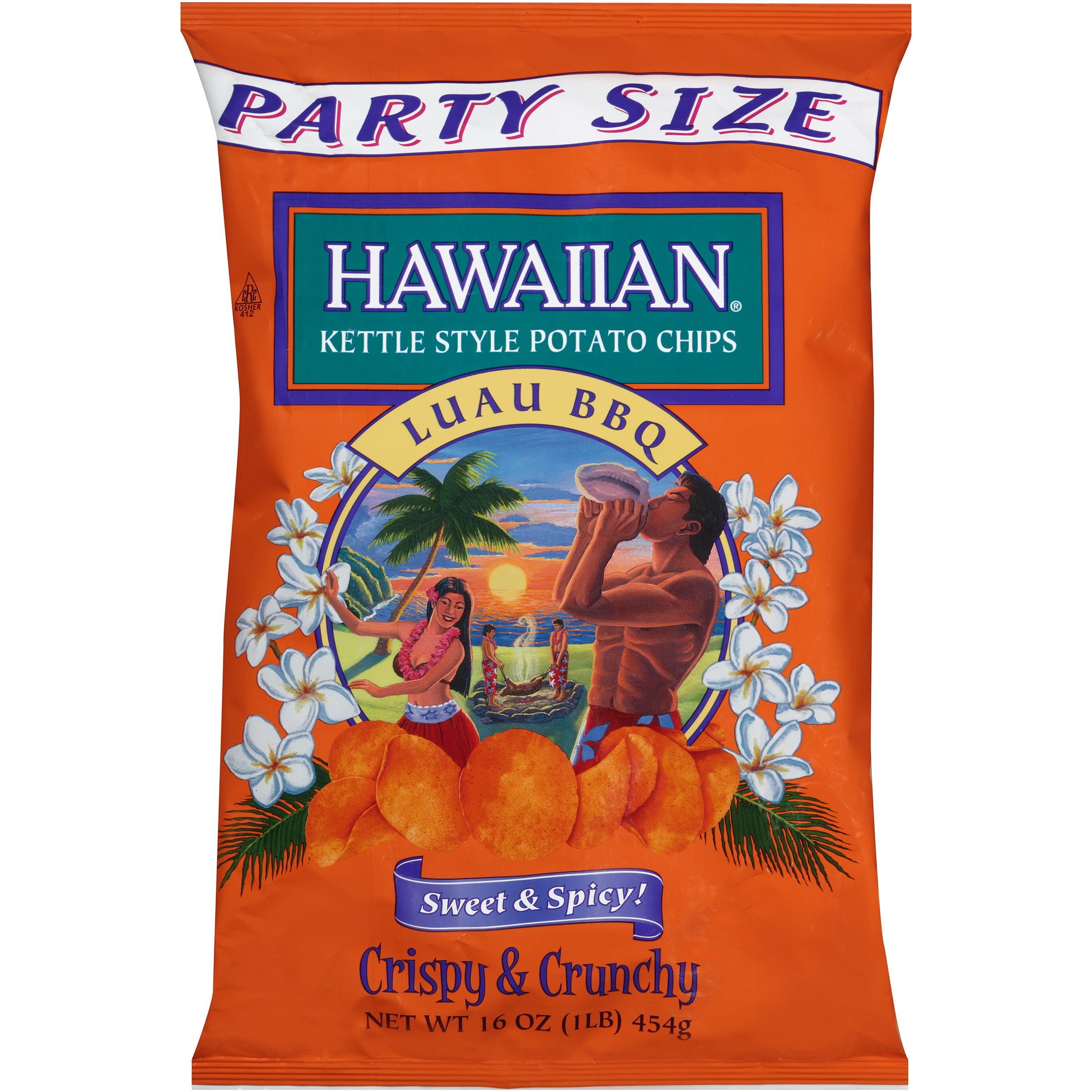 Hawaiian Kettle Style Luau BBQ Potato Chips 16 Oz.  Walmart.com