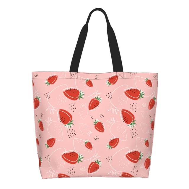 Easygdp Strawberry Bolsas Tote para Mujer, Bolsos de Hombro para Viaje, Bolsos de Mano de Gran Capacidad para Compras y Trabajo