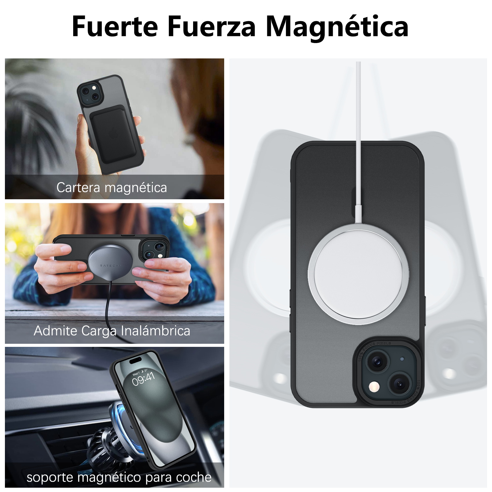 Bentoben iPhone 15 Magnetic Case, Black Matte photo 4