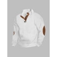 thumbnail image 2 of SUNSIOM Men's Fall Henley Sweater Patchwork Button Down Long Sleeve Knitwear Loose Fitting Pullover, 2 of 6