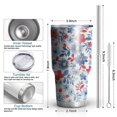 thumbnail image 6 of 30oz Pioneer Flower Tumblers Stainless Steel Tumbler with Lid and Straw,Vacuum Insulated Double Wall Travel Tumbler Cups Mug with Cleaning Brush for Coffee,Tea, 6 of 7