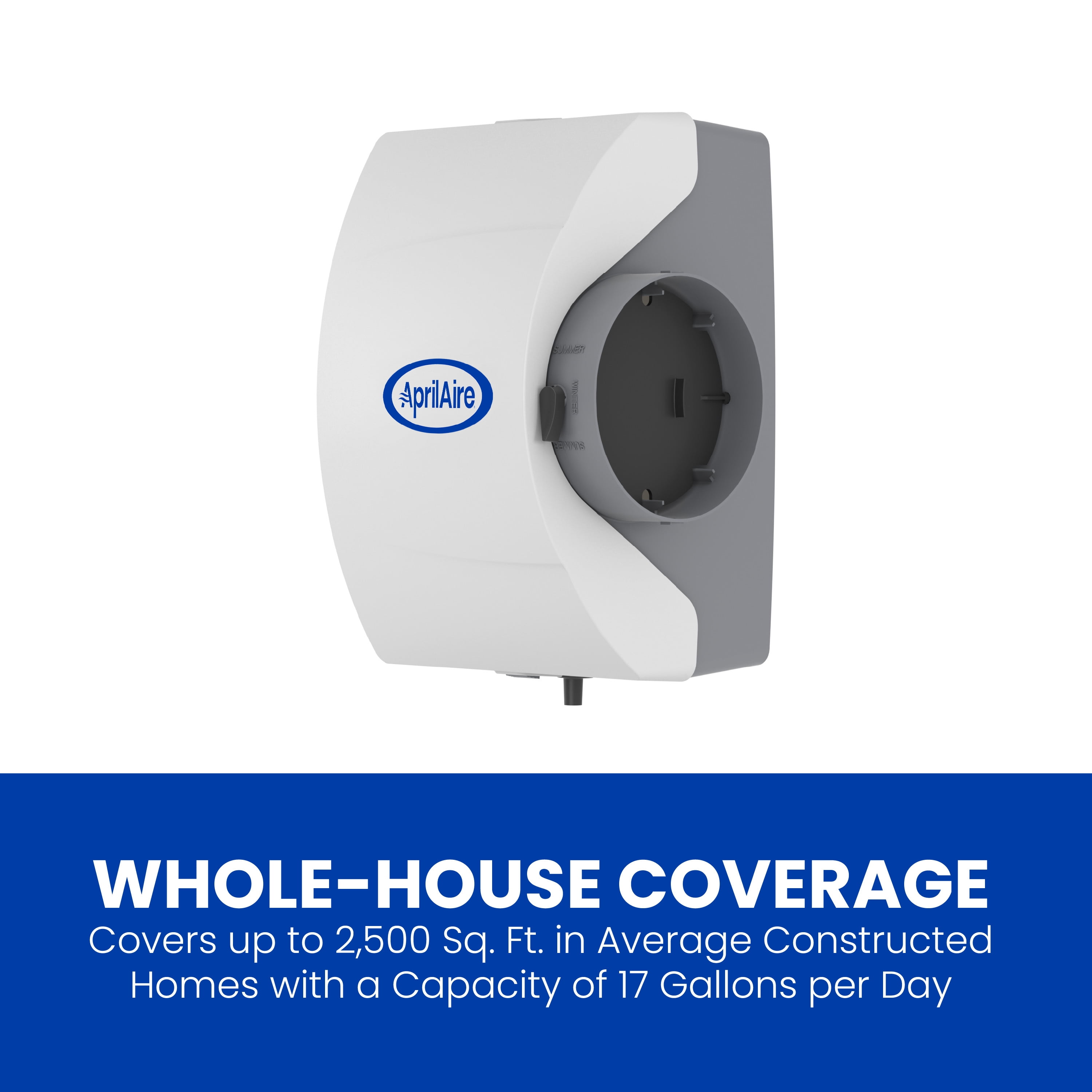 AprilAire 400M Whole-House Humidifier - Manual - Large Capacity Water Saver Furnace Humidifier for Homes up to 4,000 Sq. Ft.