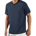 thumbnail image 6 of Men's Short Sleeve Henley T-Shirt with Contrast-Trim - 3 Pack, 6 of 6