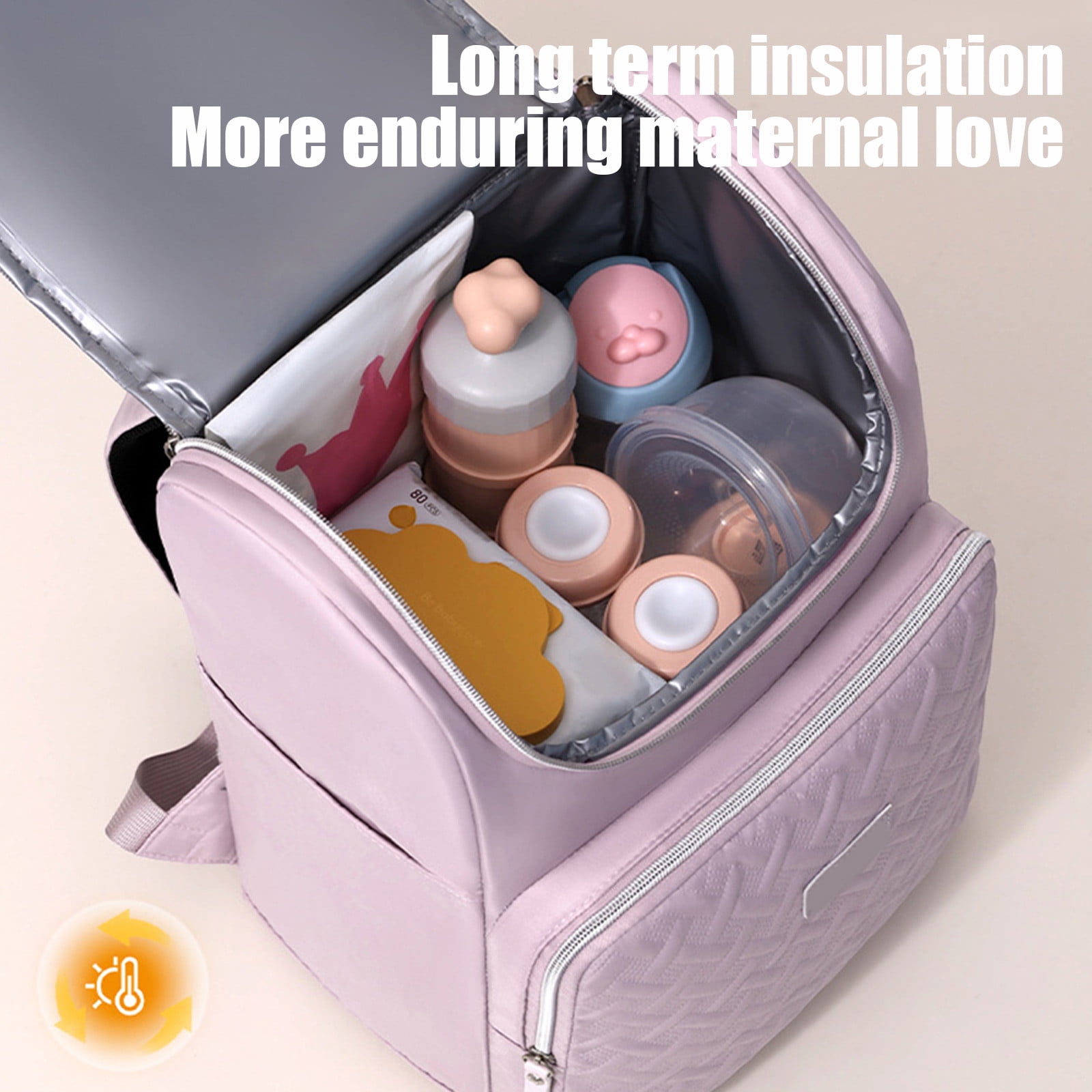 Insulated Diaper Bag Backpack Large Capacity Multi Pocket Travel Mom Baby Supplies Organizer