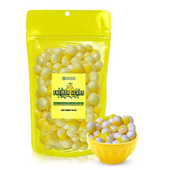Bliss Life Fremon Heads Freeze Dried Lemonheads Candy 3OZ Package Freeze Dried Lemon Head Candy