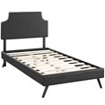 thumbnail image 3 of Modway Laura Twin Leatherette Platform Bed with Round Splayed Legs, Multiple Colors, 3 of 8