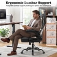 thumbnail image 3 of STACOO Executive Leather Office Chair, Ergonomic High-back Home Office Desk Chair with Adjustable Armrest and Lumbar Support, Black, 3 of 11