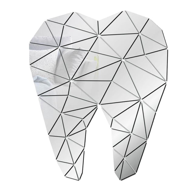 Adhesivo de pared con espejo acrílico extraíble para decoración de pared y hogar. Plata