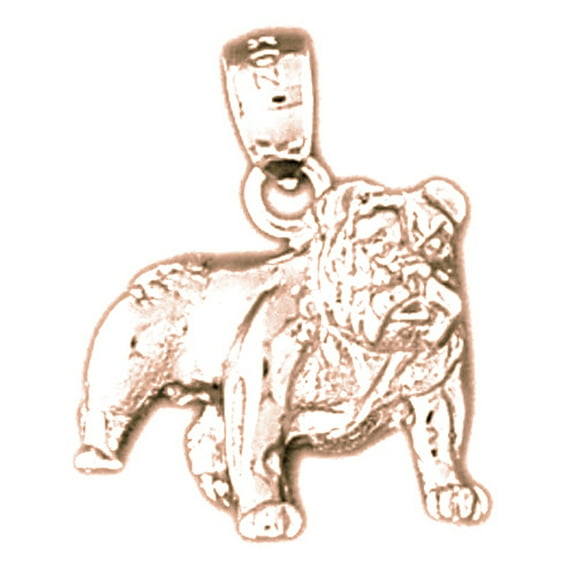 14K Rose Gold Bulldog Pendant - 21 mm