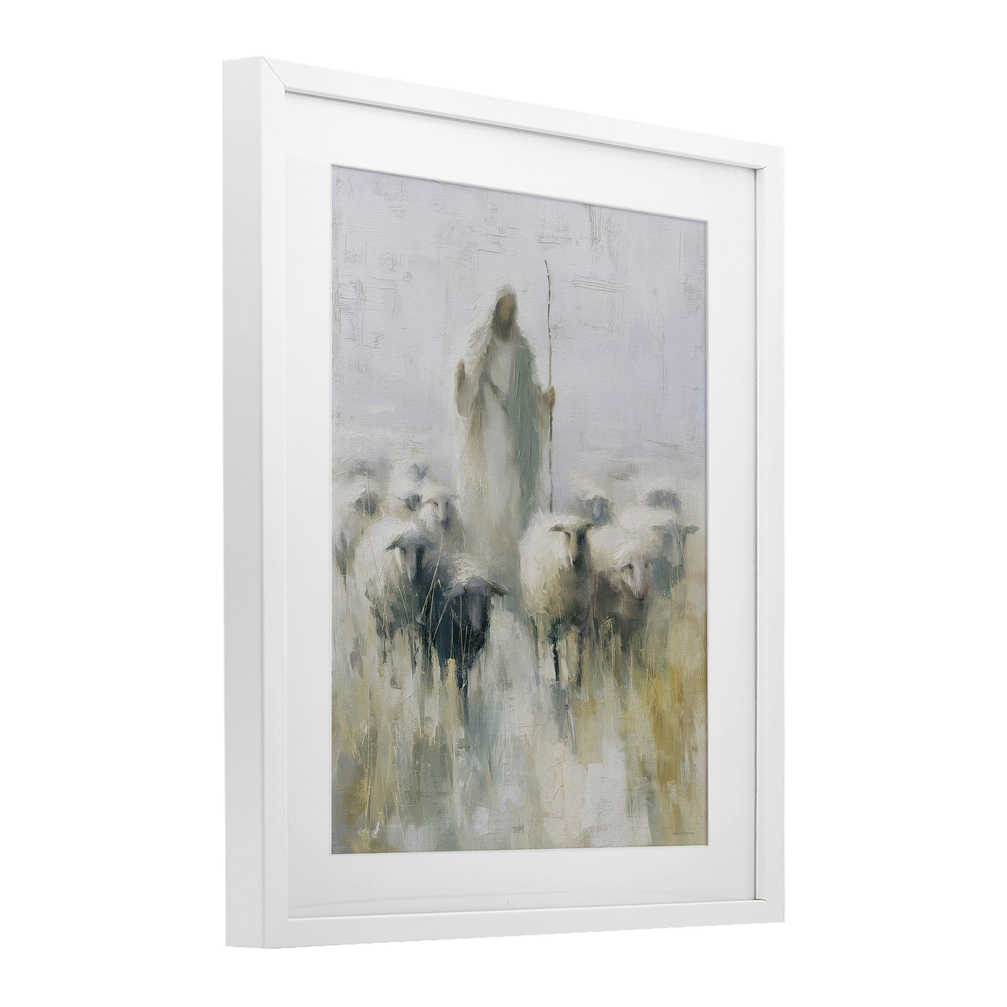 Stupell Industries The Gentle Guide Shepherd White Framed Print Under Glass, design by Svetlana Aleynikova