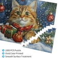 thumbnail image 3 of 1000 PCS Cute Christmas Cat 1000 Piece Puzzle For Adults,Stunningly Vibrant Colors,Enjoy The Puzzle Solving Process,Vintage Style Animal Art Christmas Wooden Jigsaw Puzzles,For Friends And Family, 3 of 6