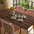 thumbnail image 3 of Dark Brown Wooden Table Cloths for 3 Foot Rectangle Tables, Vintage Western Country Wooden Board Patio Waterproof Elastic Fitted Tablecloths, Washable Rectangular Table Cover for Camping, 3 of 8