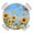 Light Blue Light Yellow Grass Green, variant on Blue Gold Round Tablecloth for 36-44 Inch Tables,Fitted Table Cover with Elastic Edge,Modern Street Art Splatter Foil Painting Waterproof Outdoor Table Cloth Protector for Patio Garden Dinner Picnic