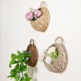 thumbnail image 3 of Cesta de flores de ratán hecha a mano montada en la pared para decoración de contenedores de flores secas, 3 of 5