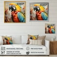 thumbnail image 4 of Designart "Tropical Tempest With Yellow Parrots" Parrot Floater Framed Wall Art Prints, 4 of 5