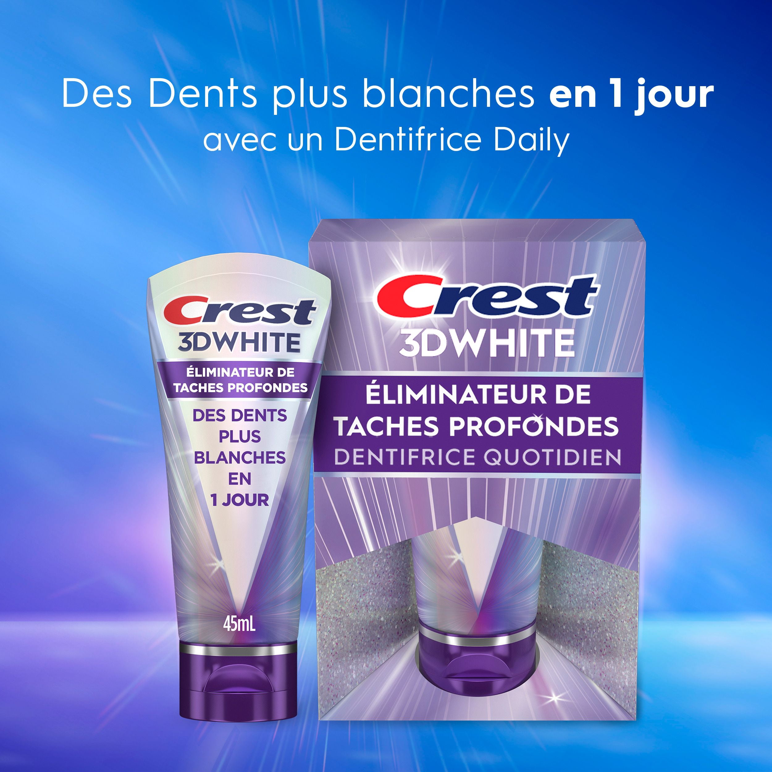 Dentifrice Crest 3DWhite Brillance Éliminateur de taches profondes –45mL