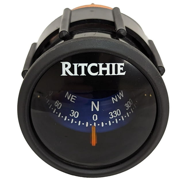 Ritchie Boussole de Navigation X-23BU RitchieSport; Noir; LED Verte 12 Volts; Montage sur Tableau de Bord; Cadran de Lecture Directe Bleu de 2 Pouces; Angle de Vision Réglable à 30 Degrés; Lecture Frontale Noir DR Rose