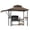 Coffee, variant on Home Garden Heavy-Duty Outdoor Grill Shelter 8x5 ft Grill Gazebo with Side Awning, Double-Tier BBQ Canopy with 2 Side Shelves, 4 LED Lights,10 Hooks & Bottle Opener for Patio, Backyard,Deck