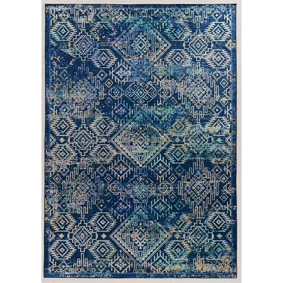 Elite Collection Navy/Teal Accent Rug 1.7x2.7