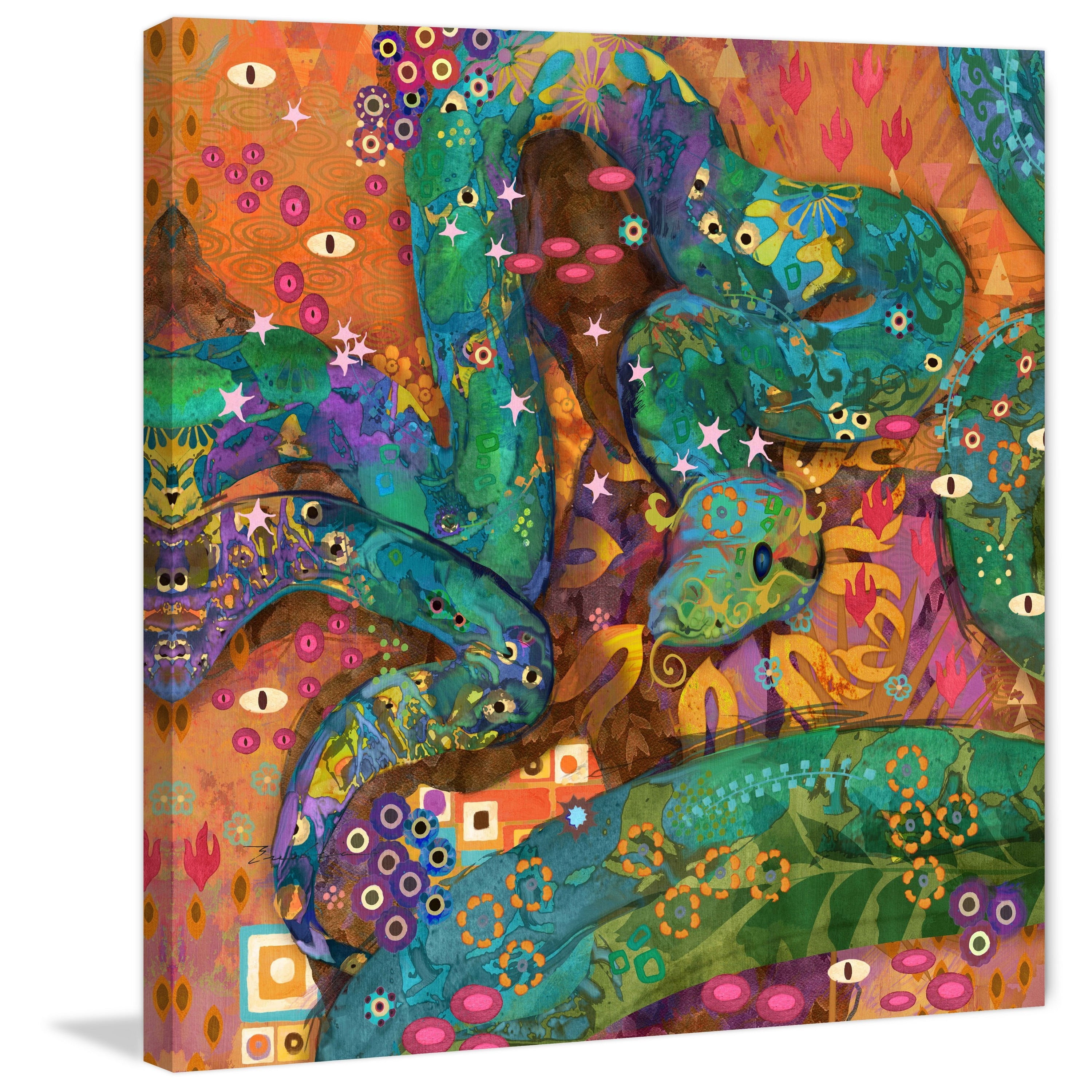 "Multi Colored Boa" Painting Print on Wrapped Canvas