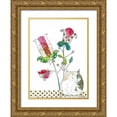 thumbnail image 1 of Ogren, Sarah 11x14 Gold Ornate Wood Framed with Double Matting Museum Art Print Titled - Calico in the Flowers, 1 of 4