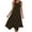 Coffee, variant on Sleeveless Round Neck Dress Solid Color Casual Long A Line Asymmetrical Hem Dress